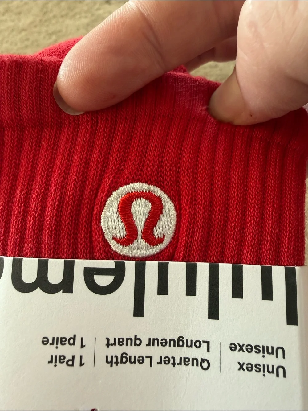lululemon athletica Red Daily Essential Quarter-Length Socks